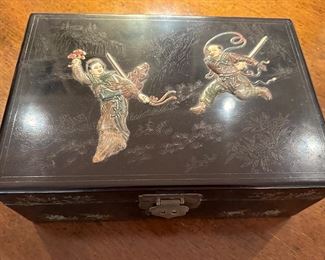 Lacquer Box Hard-stone Decor 