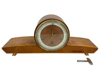 Mid-Century Schatz Wooden Mantle Clock, Made In Germany