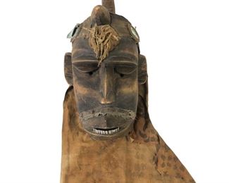 1960s Hand Carved African Tribal Serpent Mask