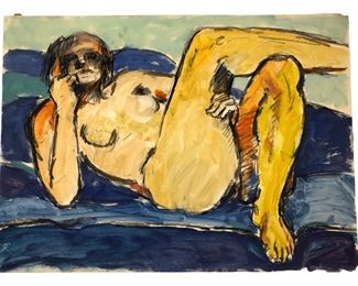 Mid-Century Female Nude Study Oil On Paper By William A. Bartsch