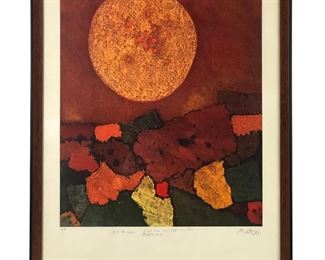 Framed 1970 Abstract Artist's Proof, Signed