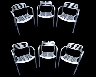 Jorge Pensi Toledo Style Aluminum Chairs, Set Of 6