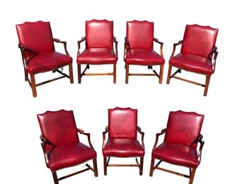 Burgundy Armchairs By St. Timothy Chair Co. Hickory, N.C.