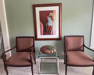 Ethan Allen chairs  $250 each
Glass table $40