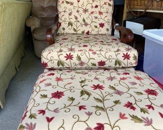 Barely used chair and ottoman.   $200