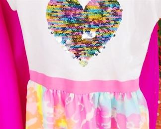 Girl's dress with sequined heart