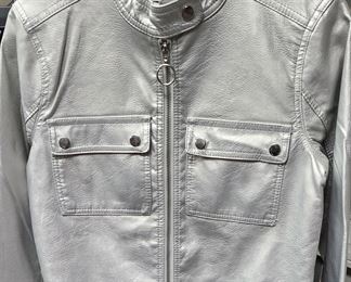 Silver leather jacket by Charlotte Russe