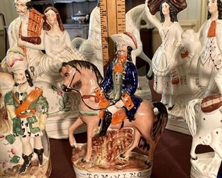 Original, Antique Staffordshire Figurines from 1860-1880. Hand Painted, from England. 