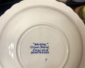 "Bristol" Crown Ducal England Dishes