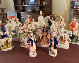 Original, Antique Staffordshire Figurines from 1860-1880. Hand Painted, from England. 