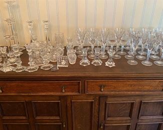 Crystal glasses and vases.