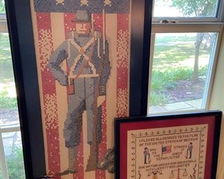 Civil War cross stitch Soldiers. We do have the pair!
