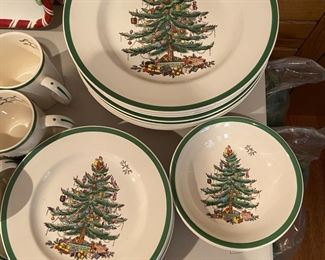 Spode Christmas Dishes and Candle Holders