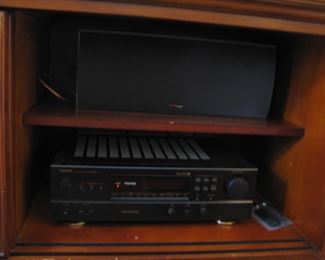 polk audio subwoofer ; Denon surround sound stereo AV receiver