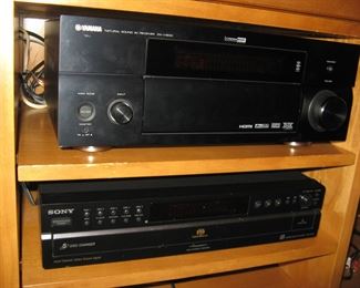 Yamaha RX-V1600 Audio Video Receiver ; Sony 5-disc CD