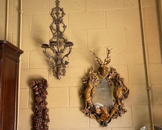 Carved framed mirror