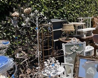 Myriad metal candelabras