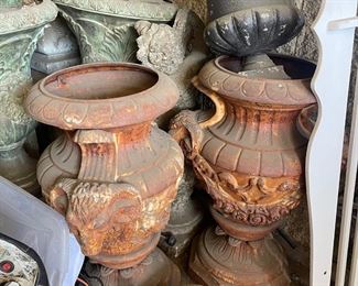 Antique garden urns