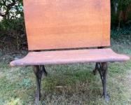 Vintage Genuine Iron and Wood School Desk