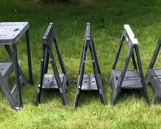 Saw Horses and One with Work Bench attached