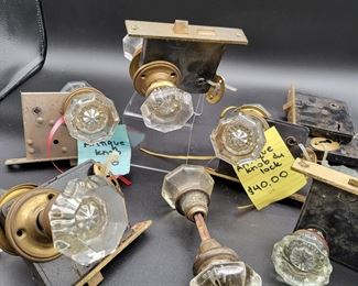 Antique glass door knobs