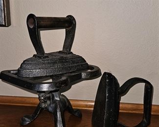 Cast Iron Sad Irons & Stand!