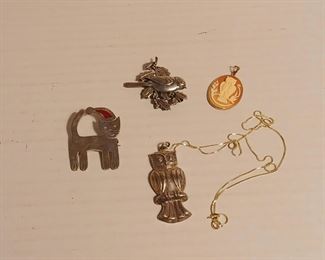 Sample of Sterling Pendents & Pins