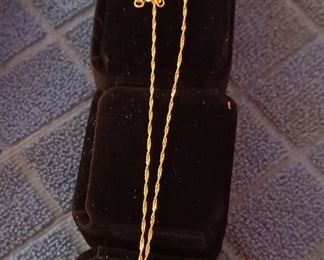 14 K Pendant on 18 K Chain