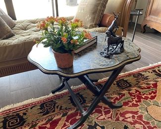 Attractive black folding table coffee table