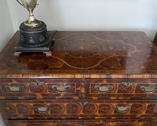 Olive oyster burled chest