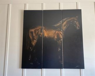 Horse Triptych - mixed media on canvas
72”x24”x 3 panels