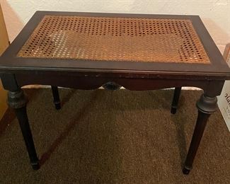 Antique Cane Seat Bench