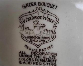 Johnson Bros Windsor Ware Garden Bouquet Plate Mark