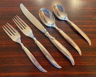 Rogers "Flair" Silver Plate Flatware Setting (Service for 12 plus serving pieces)