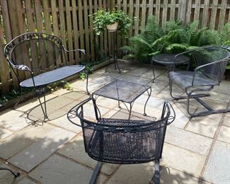 Wrought Iron Patio Settee / Chairs / Tables