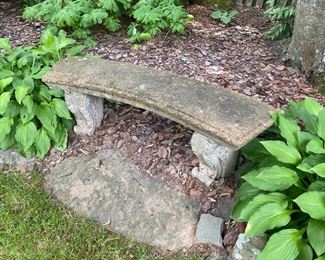 Curved Concrete Garden Bench