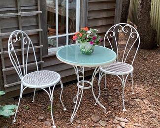 3-Piece Wrought Iron and Glass Bistro Set