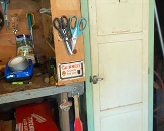 Vintage Tall Storage Cabinet and Tools