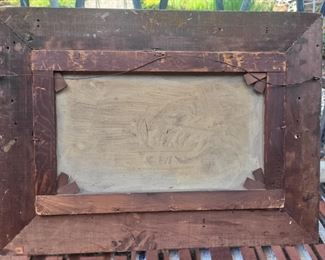 Antique Landscape Oil Painting Back