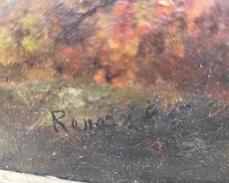 Antique Landscape Oil Painting Signature