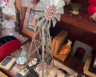 Vtg metal windmill 