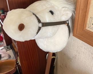 Plush Horse Head on Stick 