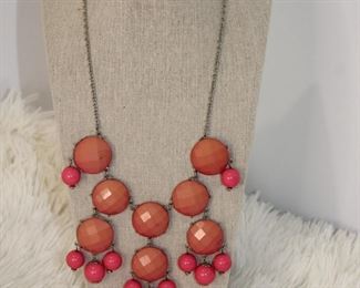Pink Bubblegum Color Geometric Shape Necklace