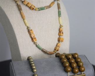 Vintage Beaded Necklace Paired With Beaded Bracelets