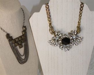 Vintage Chunky Necklace And Brass Color Chain Necklace