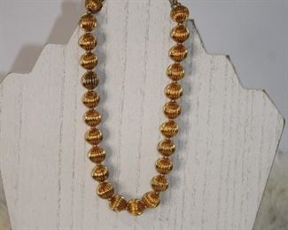 Yellow Gold Colored Beaded Necklace