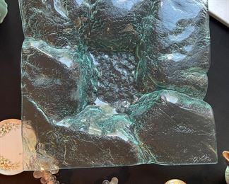 Large fused or slump glass by Gene Lutz