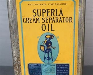 Superla Cream Separator Oil, Standard Oil Co, 5 Gallon Can