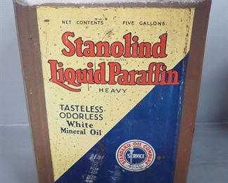 Stanolind Liquid Paraffin, Standard Oil Co, 5 Gallon Cans, Qty 2