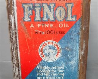 Finol, A Fine Oil, Standard Oil Co, 5 Gallon Cans, Qty 2